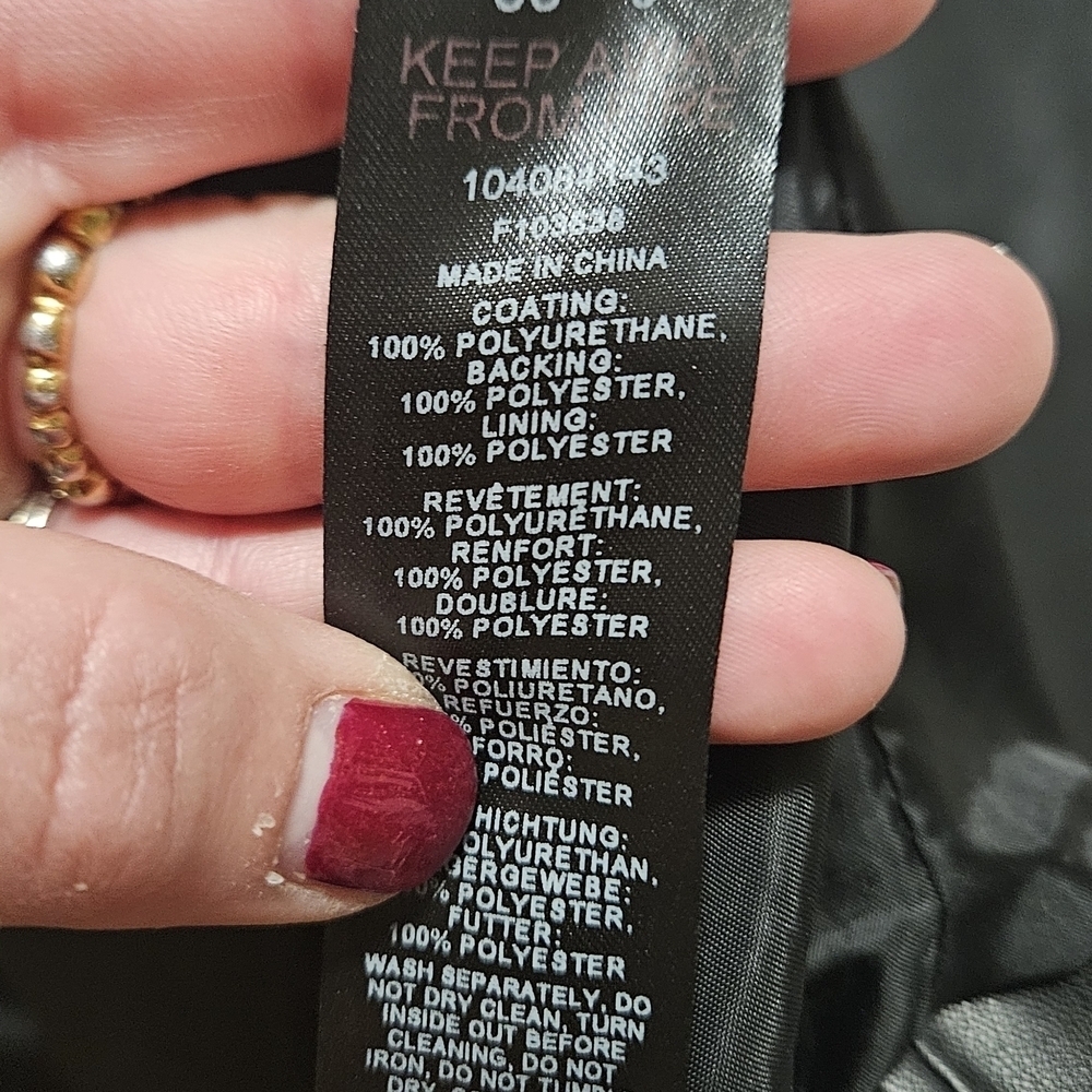 TOPSHOP Faux Leather Double-Breasted Blazer Jacket In Black. Size 6 - Picture 8 of 16